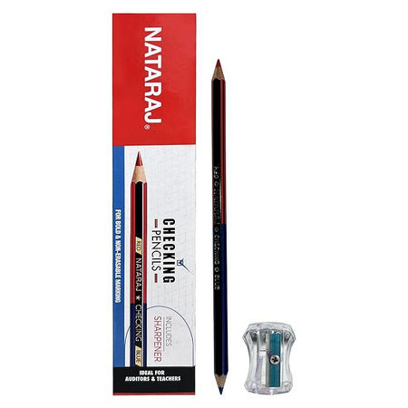 Nataraj Checking Pencils (Red and Blue)