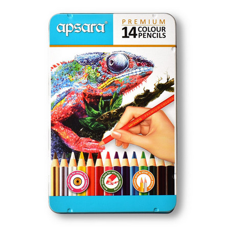 Apsara 14 Premium Colour Pencils(Tin Pack)
