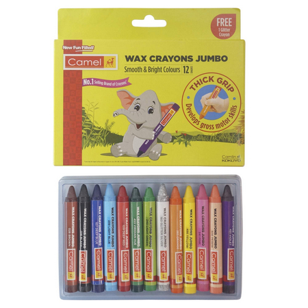 Camel Jumbo Wax Crayons 12s