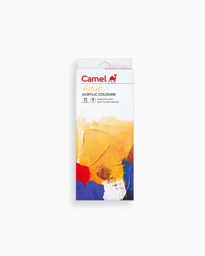 Camel Artist Acrylic Colours- Assorted pack of 12 shades in 9 ml
