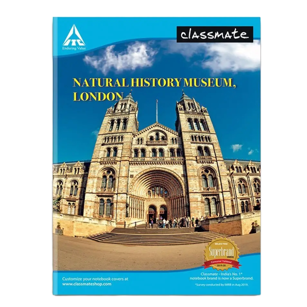 Double Lines Classmate Notebook, 172 pages,  Hard Cover, 24.0 cm x 18.0 cm