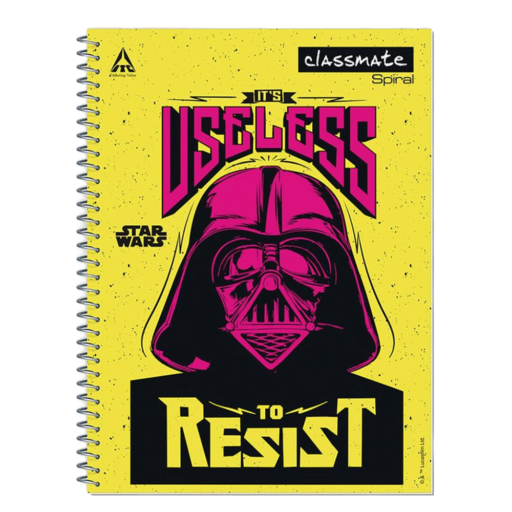 Classmate Spiral Notebook, 200 pages, Single Line, 24.0 cm x 18.0 cm
