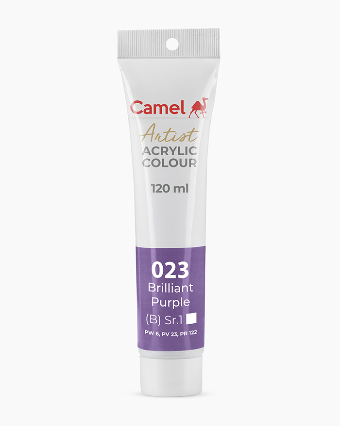 Camel Artist Acrylic Colours Individual tube of Brilliant Purple in 120 ml