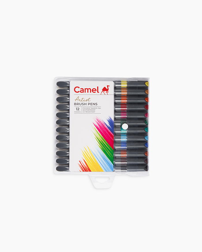 Camel Artist Brush Pens-Assorted pack of 12 shades