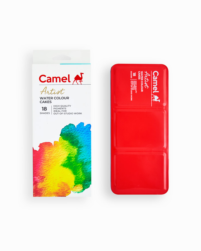 Camel Artist Water Colours-Assorted box of cakes,18 shades with brush