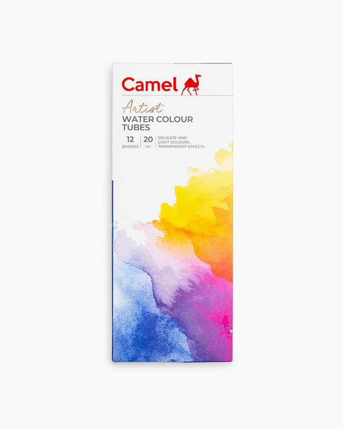 Camel Artist Water Colours-Assorted pack of tubes,12 shades in 20ml