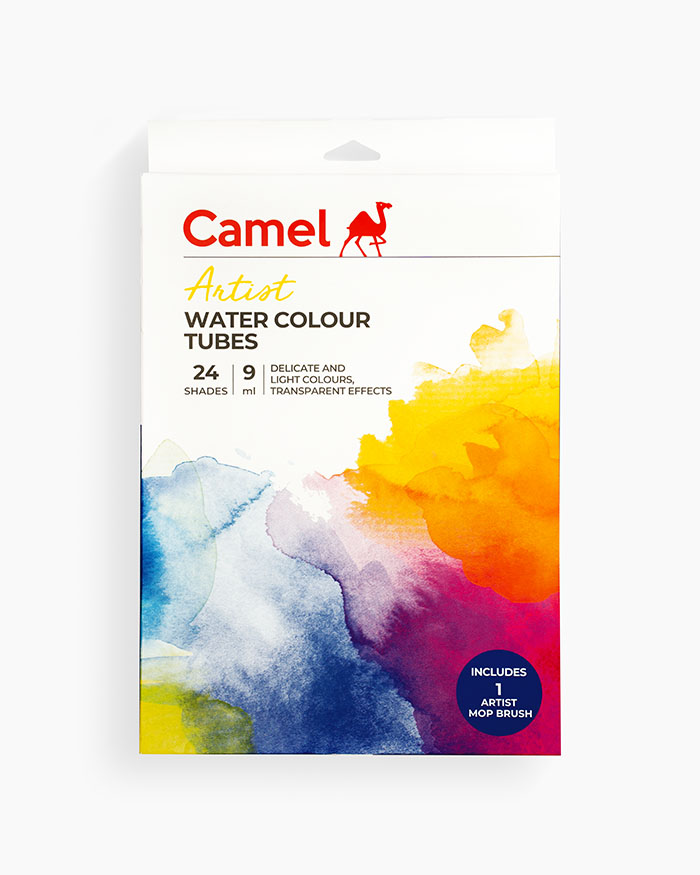 Camel Artist Water Colours-Assorted pack of tubes, 24 shades in 9ml