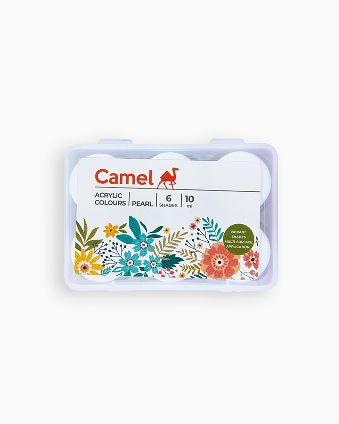 Camel Acrylic Colours-Assorted pack of 6 shades in 10ml