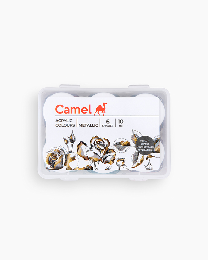 Camel Acrylic Colours-Assorted pack of 6 shades in 10mL