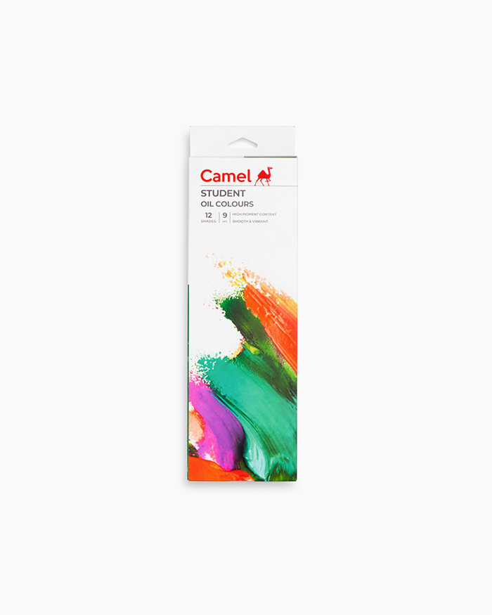 Camel Student Oil Colours-Assorted pack of 12 shades in 9ml