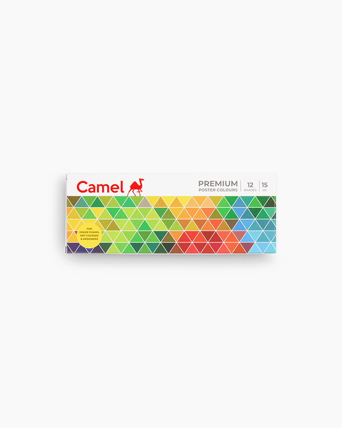 Camel Premium Poster Colours-Assorted pack of 12 shades in 15ml