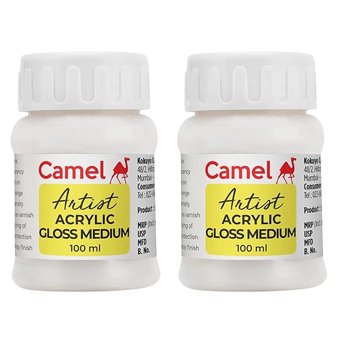 Camel Artist Acrylic Gloss Medium, 100 ml, Pack of 2